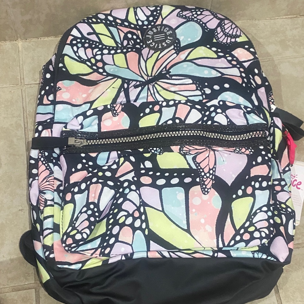 Justice Pastel Butterfly Backpack